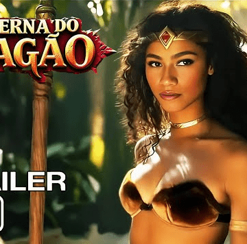 Cena do trailer de Caverna do Dragão (2025) criado por fãs, com Tom Holland e Zendaya em uma recriação dos personagens da série, usando efeitos visuais de inteligência artificial.