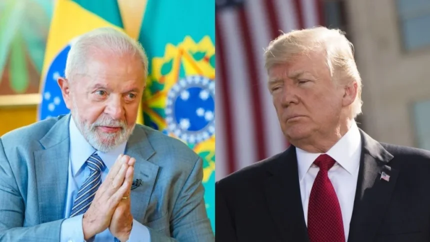 Fotografia do presidente Luiz Inácio Lula da Silva em evento oficial, representando a diplomacia brasileira em um contexto político global.