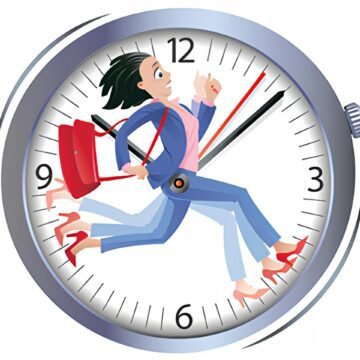 Uma ampulheta ao lado de um relógio, simbolizando a relação entre tempo cronológico e tempo percebido.