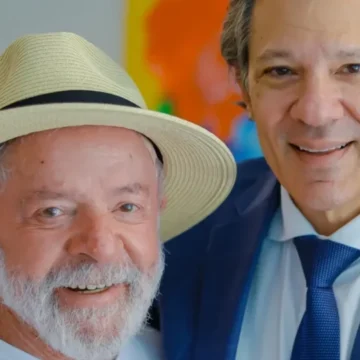 aprovação do ministro Fernando Haddad, destacando 27% de aprovação, com um fundo que remete a economia e política no Brasil.