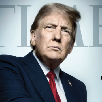 Capa da revista Time com Donald Trump em destaque, acompanhado pela legenda "Pessoa do Ano de 2024".