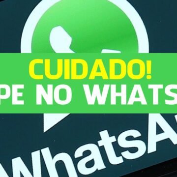 Uma ilustração digital realista de um smartphone exibindo o logotipo do WhatsApp na tela, cercado por ícones de cadeados e escudos, simbolizando segurança. O fundo é um gradiente de tons azul e verde, representando proteção digital.